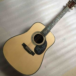 AAAA All Solid Europe Spruce Dreadnought Martins Style D45AA Shape Acoustic Electric Guitar