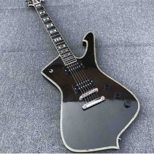 Custom Electric Guitar with Abalone Binding Body Silver Hardware