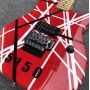 5150 Striped Series Red/Black/White Maple Fingerboard Floyd Locking Tremol Eddie Van Halen Style Electric Guitar