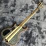 Custom Alembic Style Mark King 5 Omega Cut Bottom Body Shape Neck Through Body Flamed Maple Top 5 Strings Bass Guitar with Side LEDs