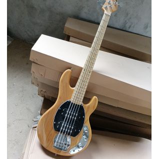 Custom 5 Strings Electric Bass Natural Wood Color with Ash Body Maple Fretboard