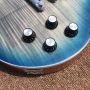Custom Grand Flamed Maple Top Electric Guitar in Blue Color with Rosewood Fingerboard Colors Binding and Mosaic Gold Hardware Accept OEM