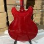 Custom ES 335 Style Semi Hollow Electric Guitar Jazz Model in Transparent Red Color