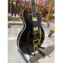 Custom Grand Semi Hollow Body Jazz Custom Electric Guitar in Black Color with Gold Hardware and Bigsby 