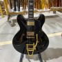 Custom Grand Semi Hollow Body Jazz Custom Electric Guitar in Black Color with Gold Hardware and Bigsby 