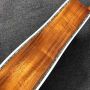 Custom 12 Strings Deluxe Solid Koa Wood Top Abalone Inlay Binding Acoustic Electric Guitar