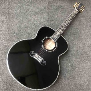 Custom 43 Inch J200 Jumbo Acoustic Guitar with Abalone Binding Vintage Tuner