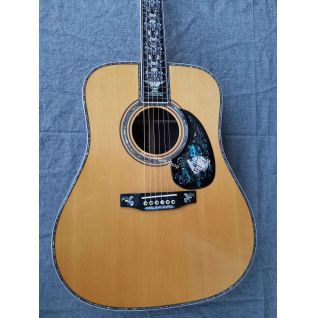 Custom D100 AAAA handmade all solid wood dreadnought guitar super deluxe full abalone professional acoustic guitar