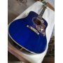 Custom Dove Bird in flight solid spruce wood top acoustic guitar in blue color guitar professional 41 inch