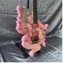 Custom Beauty Girl Electric Guitar Irregular Body Special Shape Guitar in Pink Color
