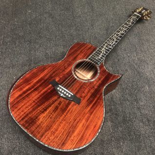 Custom Cutaway KOA Wood PS14K Acoustic Guitar with Abalone Binding Ebony Fingerboard