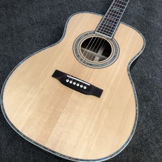 IN STOCK Custom 40 Inch OM Body Acoustic Guitar 44~47mm Nut Width Accept OEM Mods