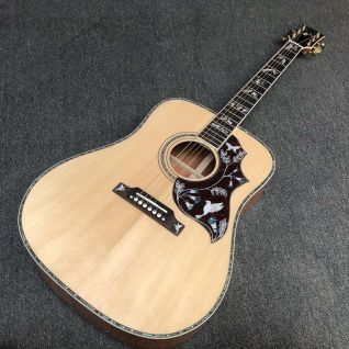 2023 New 41 Inch Solid Spruce Top KOA Back Side Fretboard Abalone Shell Binding Dove Style Acoustic Guitar