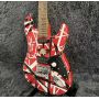 Custom Heavy Relic Floyd Rose Tremolo Bridge Red Frank 5150 Black White Stripes Edward Eddie Van Halen Electric Guitar