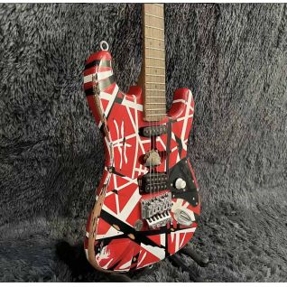 Custom Heavy Relic Floyd Rose Tremolo Bridge Red Frank 5150 Black White Stripes Edward Eddie Van Halen Electric Guitar