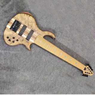 Custom neck through body 7 strings electric bass guitar with active pickup