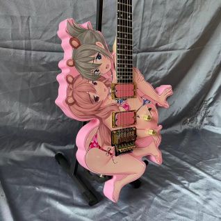 Custom PINK Color Special Body Beautiful Girls Electric Guitar