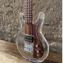 Custom 4 Strings Crystal Clear Acrylic Body Electric Guitar Bass Accept Bass OEM
