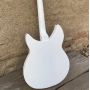 Custom 12 Strings Semi Hollow Body Electric Guitar in White Color 