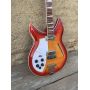 Custom Flamed Maple Top Semi Hollow Body Left Handed 12 Strings 381 Cherry Sunburst Electric Guitar