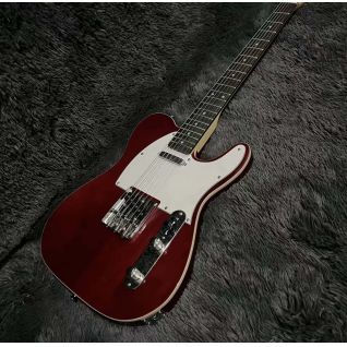 Custom Tele Electric Guitar, Wine Red Color, Mahogany Body, Rosewood Fretboard, Double Binding