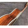 Custom 39 inch OOO cutaway koa wood acoustic electric guitar solid koa wood top with slotted headstock 
