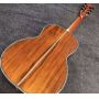 Custom 39 inch OOO cutaway koa wood acoustic electric guitar solid koa wood top with slotted headstock 