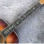 Solid Spruce Top Abalone D Style Acoustic Guitar with Burst Maple Body Ebony Fingerboard
