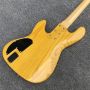 Natural OM 5 Strings Bass Guitar Factory Custom Ash Wood Electric Bass Active Pickups