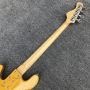 Natural OM 5 Strings Bass Guitar Factory Custom Ash Wood Electric Bass Active Pickups