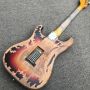 Factory Vintage Sunburst Handmade SRV Aged Relic ST Electric Guitar with Alder Body