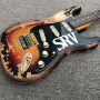 Factory Vintage Sunburst Handmade SRV Aged Relic ST Electric Guitar with Alder Body