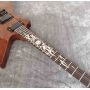 Rosewood Fingerboard Sun Inlays Fingerboard Electric Guitar in Brown with Black Hardware