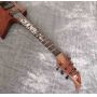 Rosewood Fingerboard Sun Inlays Fingerboard Electric Guitar in Brown with Black Hardware
