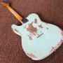 Rosewood Fingerboard 6 Strings Blue Relic Tl Electric Guitar with Chrome Hardware