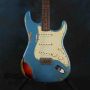 Alder Body Rosewood Fingerboard Relic Aged Strat Electric Guitar in Blue