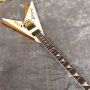 Double Body Rosewood Fingerboard Special Shaped Electric Guitar with White and Gold Color