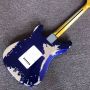 Relic Metal Blue Shining Color Electric Guitar with Maple Fingerboard