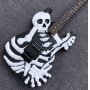 Top Quality 6 Strings Bones Black Skull Electric Guitar