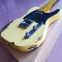 Custom Cream Color Handed Relic TELE Electric Guitar Customized Logo is Available