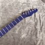 Handmade Painting Flowers on Body Blue Fingerboard and Head Electric Guitar