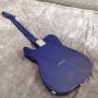 Handmade Painting Flowers on Body Blue Fingerboard and Head Electric Guitar