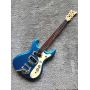 Custom Mosrite Ventures Model E-Guitar Blue Big B500 Tremolo Bridge Chinese Handmade Guitar
