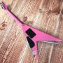 Custom Electric Guitar 2020 New Vibrato System Pink and Metallic Silver Customizable Logo Shape