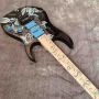Custom Maple Fingerboard Iban Electric Guitar in Black Color