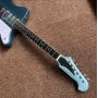 Custom Shop Electric Guitar with Long Verson Maestro Vibrola Ebony Fingerboard in Blue
