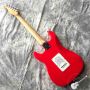 Custom Electric Guitar with Red White and Flower Body Silver Hardware