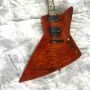 Custom Electric Guitar Brown Fingerboard Flame Mosaic Black Hardware Customizable Logo