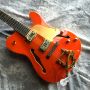 Custom Hollow Body New Jazz Electric Guitar in Orange Color