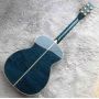 Real Abalone Inlays Ebony Fingerboard Om Style Solid Spruce Burst Maple Acoustic Guitar